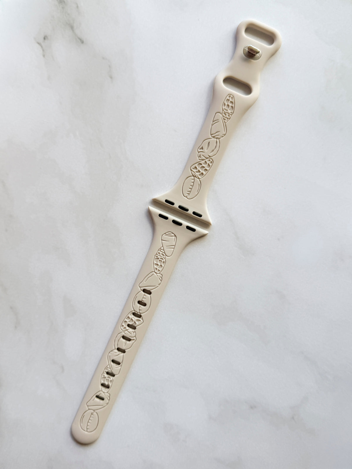 Shell Medley Two-Tone Engraved Silicone Watchband Compatible with Apple Watch