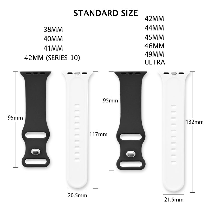 Black Plumeria Silicone Watchband Compatible with Apple Watch - SMALL WATCH - 38/40/41mm (42mm Series 10 & 11)