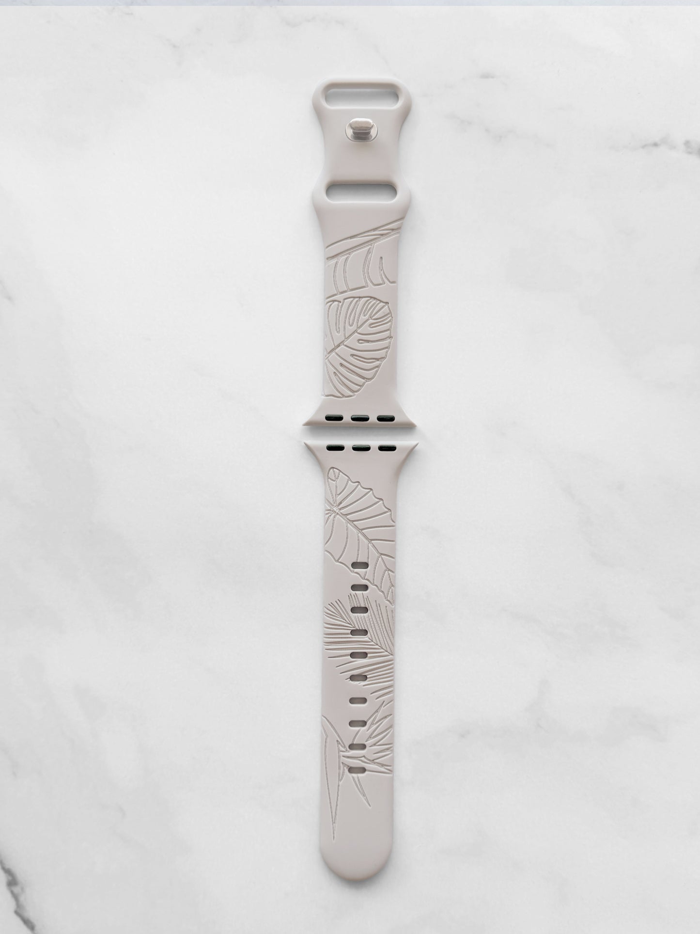 Champagne Tropical Medley Silicone Watchband Compatible with Apple Watch - LARGE WATCH - 49/46/45/44mm (42mm Series 1-3)