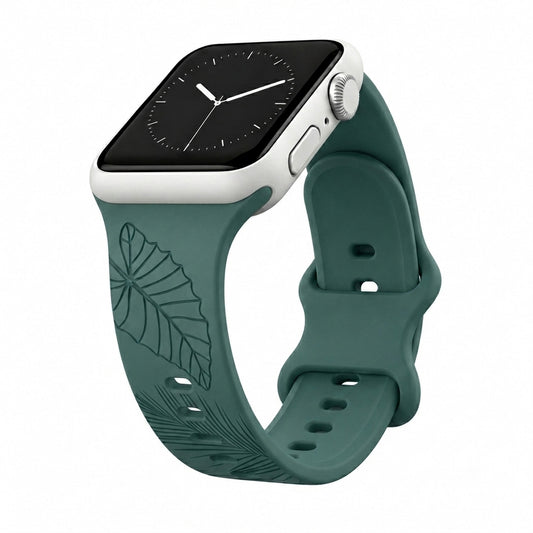 Dusty Jungle Tropical Medley Silicone Watchband Compatible with Apple Watch - SMALL WATCH - 38/40/41mm (42mm Series 10 & 11)