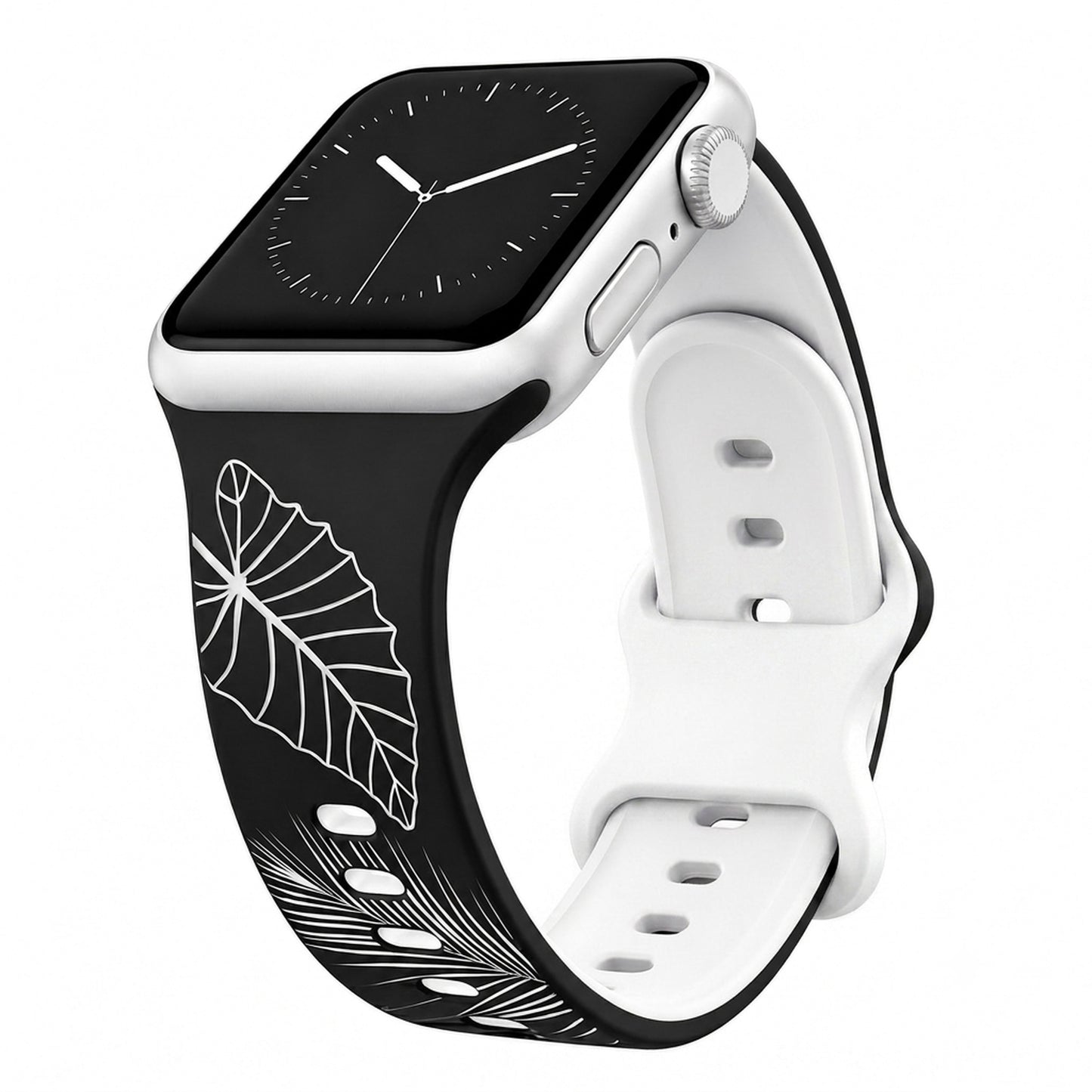 Black to White Tropical Medley Two-Tone Watchband Compatible with Apple Watch - SMALL WATCH - 38/40/41mm (42mm Series 10 & 11)
