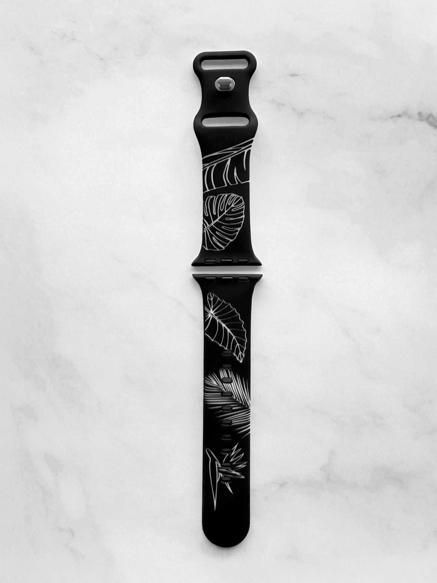 Black to White Tropical Medley Two-Tone Watchband Compatible with Apple Watch - SMALL WATCH - 38/40/41mm (42mm Series 10 & 11)