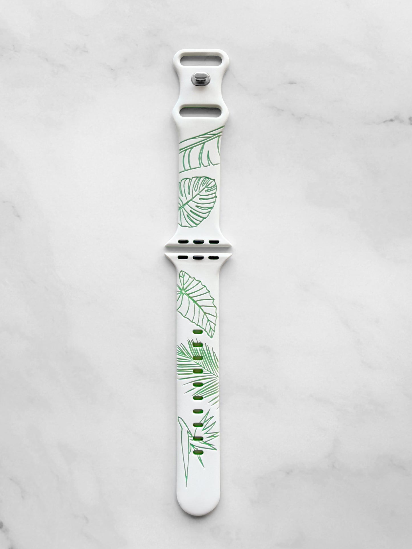 White to Green Tropical Medley Two-Tone Watchband Compatible with Apple Watch - SMALL WATCH - 38/40/41mm (42mm Series 10 & 11)