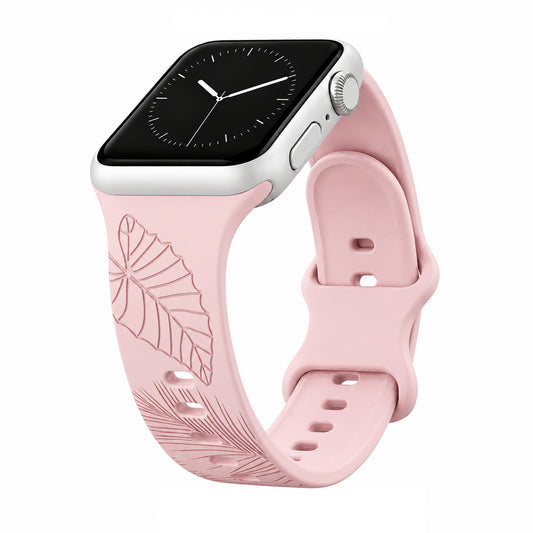 Blush Tropical Medley Silicone Watchband Compatible with Apple Watch - SMALL WATCH - 38/40/41mm (42mm Series 10 & 11)